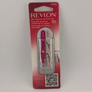 Revlon Point Tip Tweezers Slant Tip Tweezers Mini Set to Go Model 92998